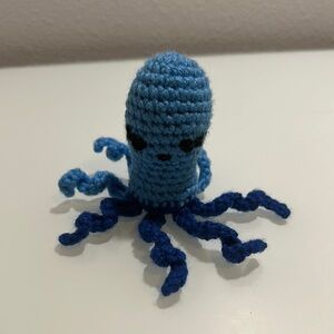 Blue Crochet Octopus